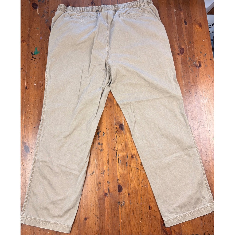 ORVIS Mens 40x31 Tan Cotton Elastic‎ Waist Drawstring Comfy Relaxed Fit Pants - Picture 4 of 10
